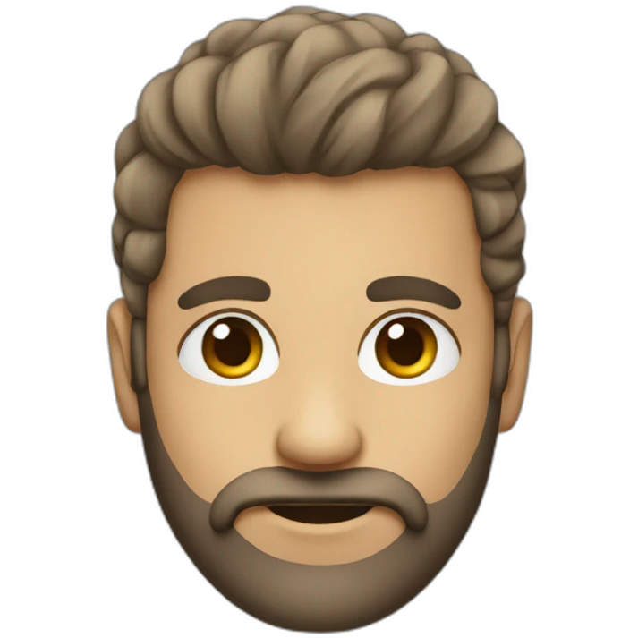 Personne sans cheveux avec barbe en tresse emoji