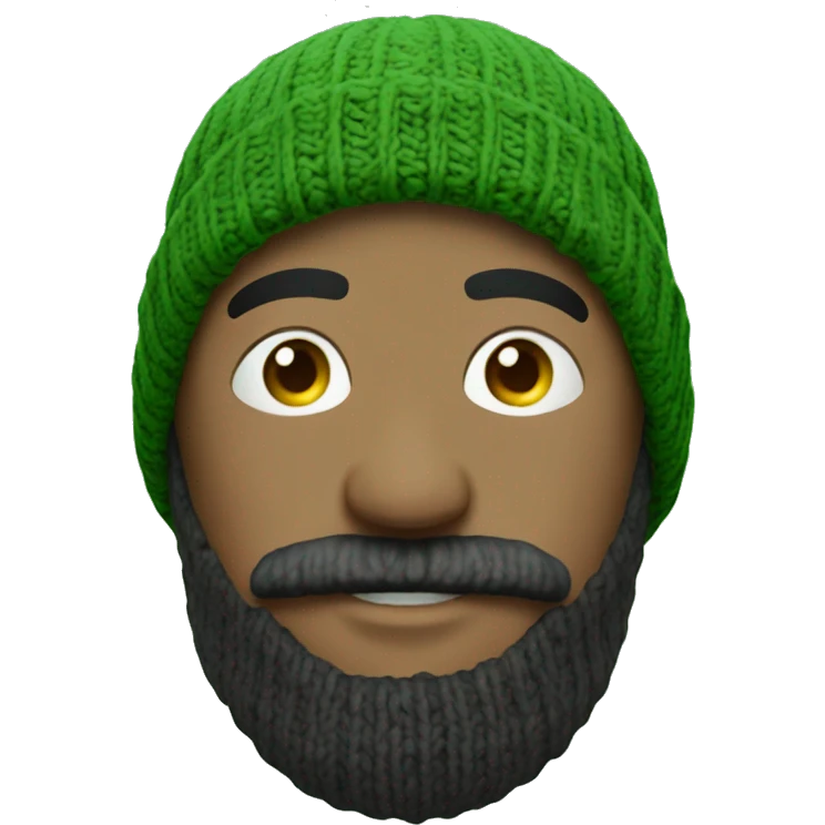 no beard green beanie knit alone emoji