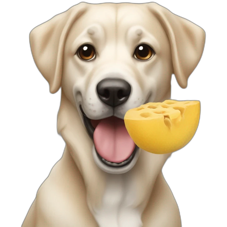Chien qui mange un os emoji