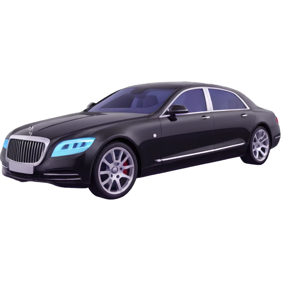 Show the transparent film clearly outside and above the luxury car, as if it is about to be placed, elegant 3D look emoji