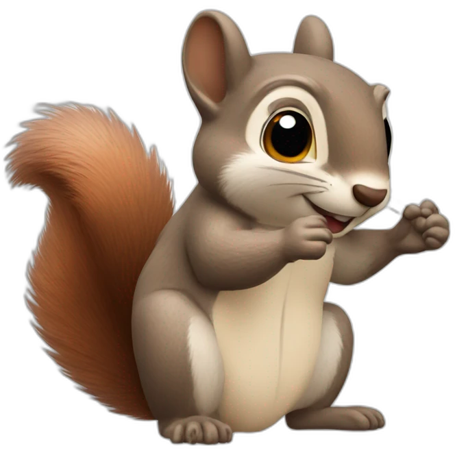 squirrel claps his hands emoji