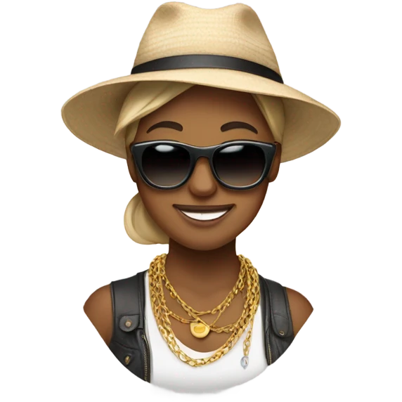 casual smile with accessories emoji