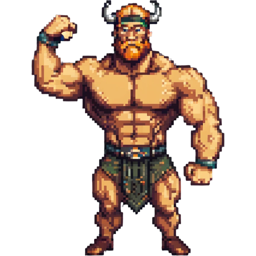 Techno Viking flexing muscles emoji