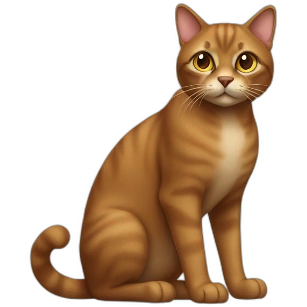 brown cat FULL body emoji