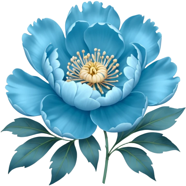 light blue peonies emoji