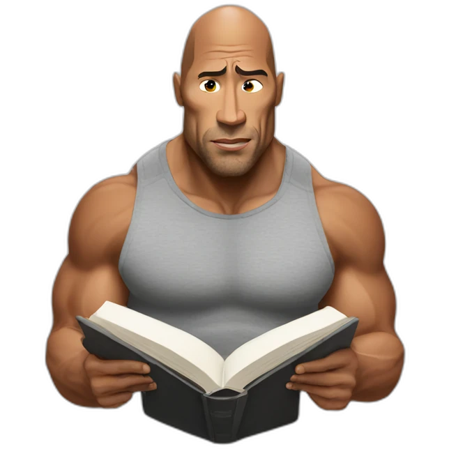 the rock reading a book emoji