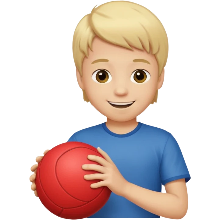 a son with blond hair playing a ball  emoji