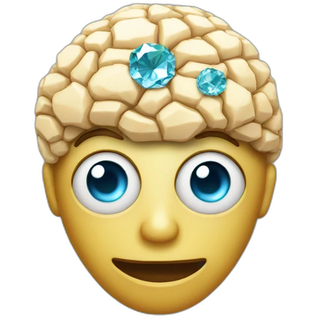 emoji diamond brain with eyes emoji
