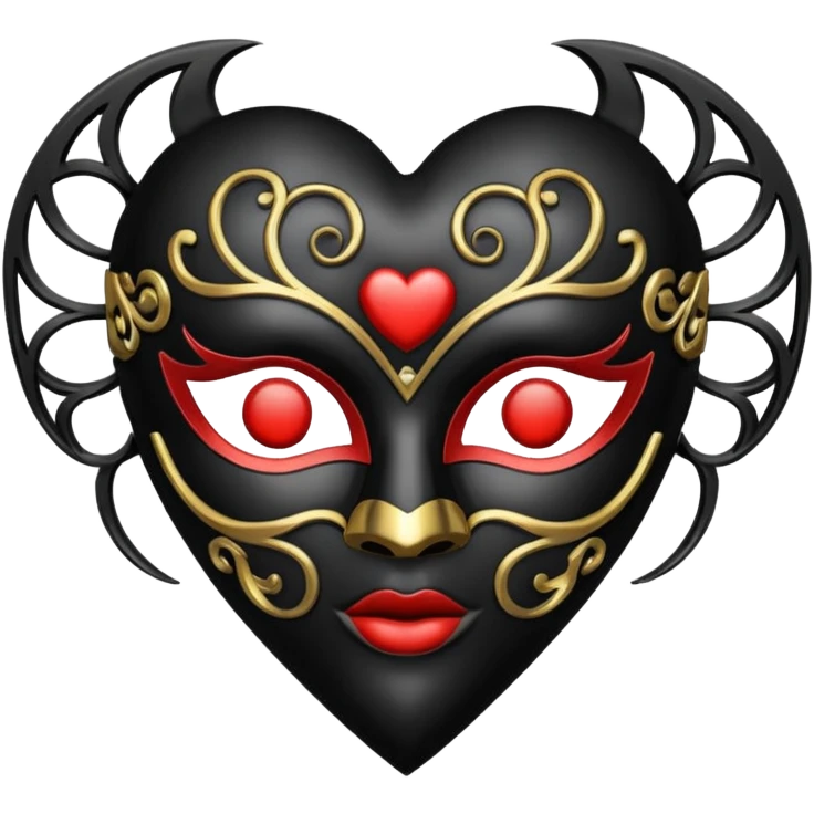 heart with gothic mask emoji