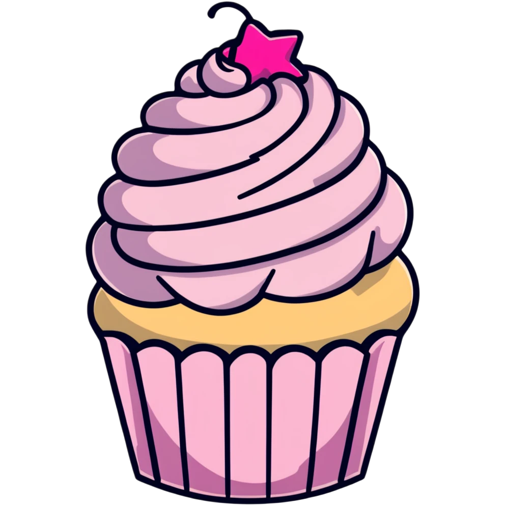 cupcake with pink icing emoji