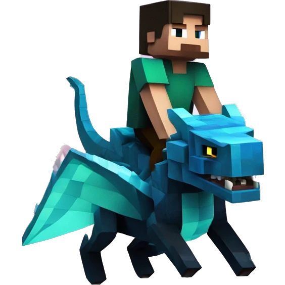 minecraft steve riding an ender dragon emoji