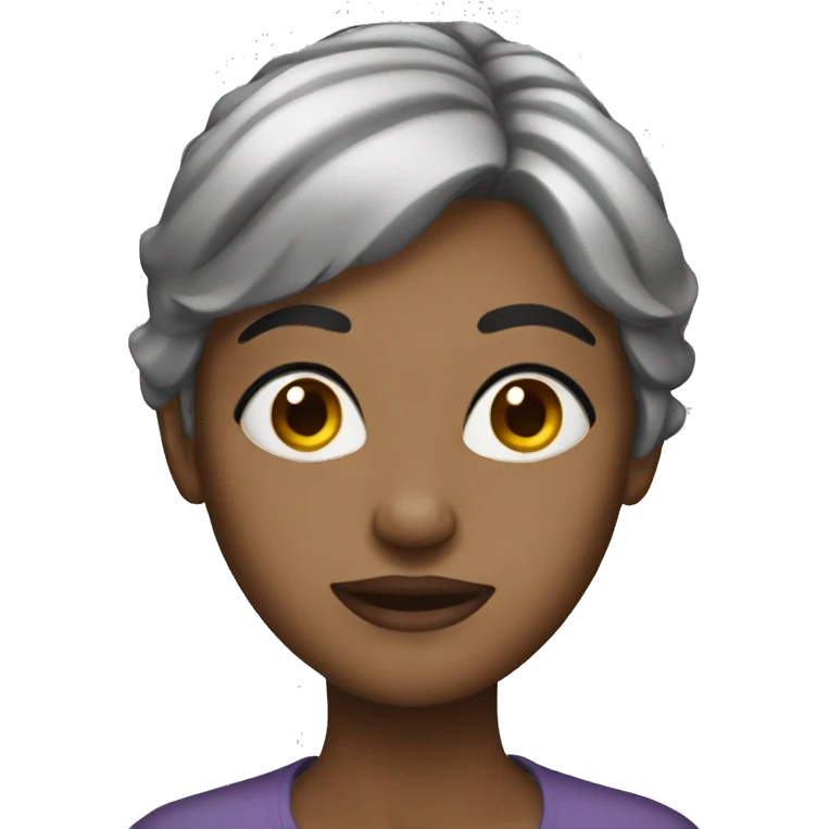 Woman with black eyes emoji