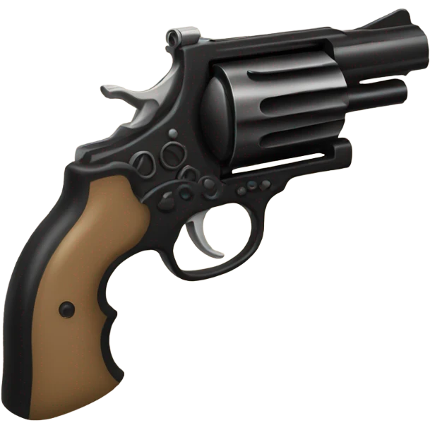black revolver with beige rose emoji