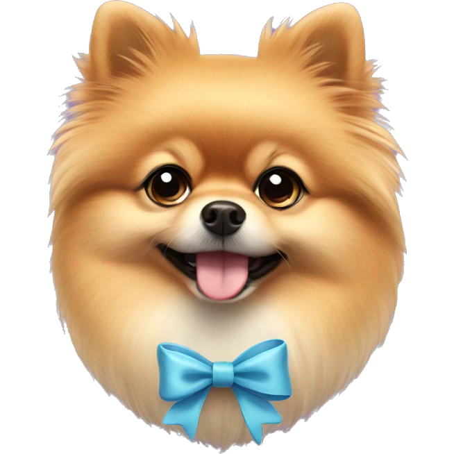 Pomeranian with bow emoji