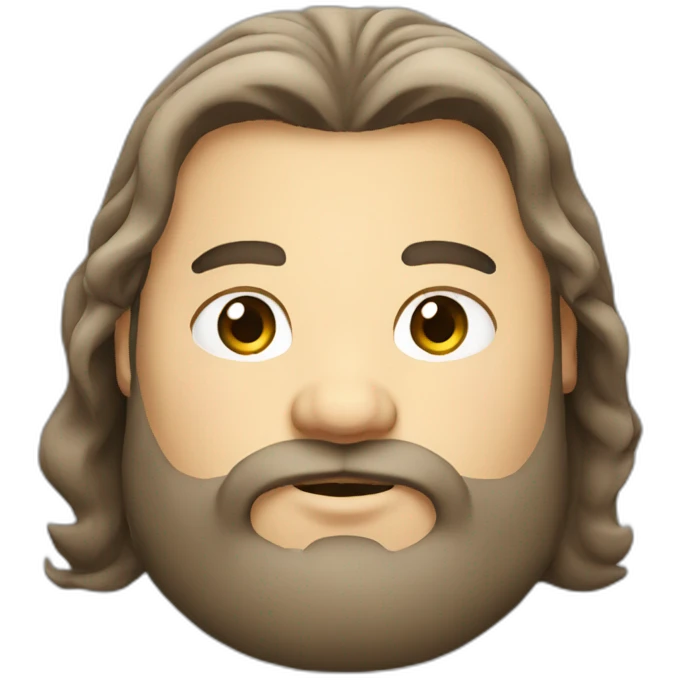 fat guy with long hair and beard emoji