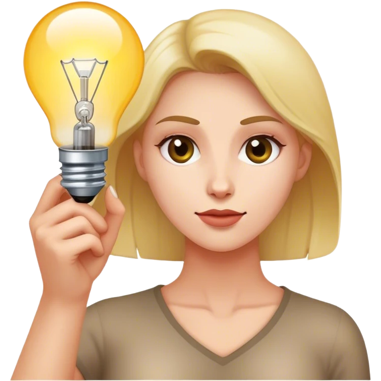 woman with bulb emoji