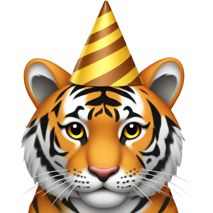 Tiger party hat emoji