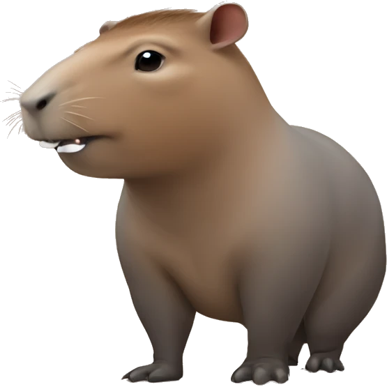 capybara with an elephant trunk, half elephant half capybara capyphant emoji