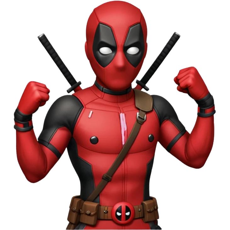 deadpool con pose de pelea emoji