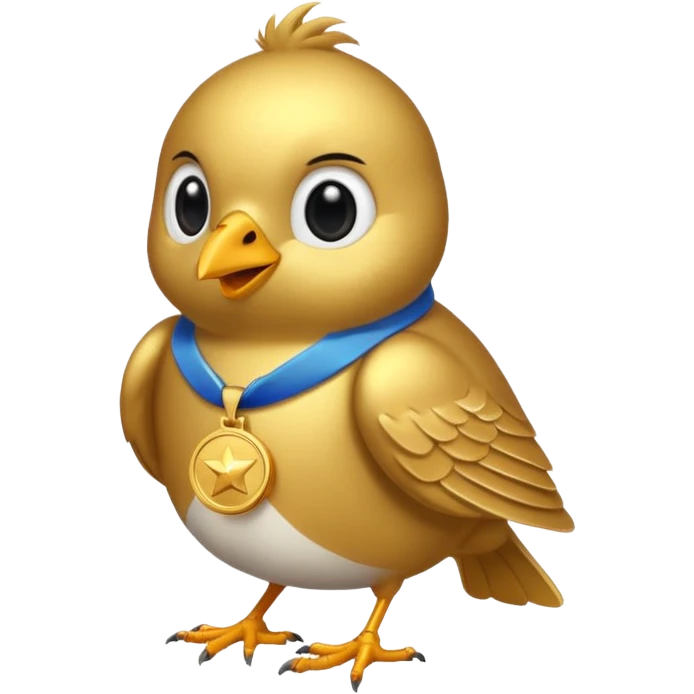 Little bird with a medal emoji