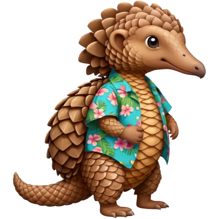 Pangolin with Hawaiian shirt emoji