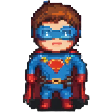 superhero character named Icon with a graphic designer theme emoji