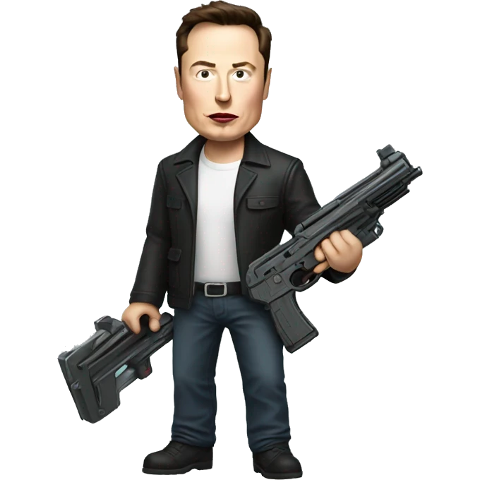 elon musk with toygun emoji