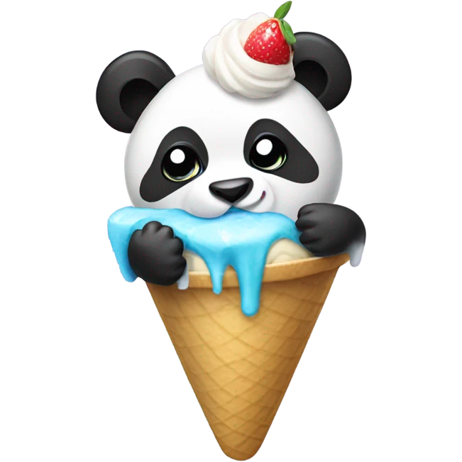 Panda eating ice cream emoji