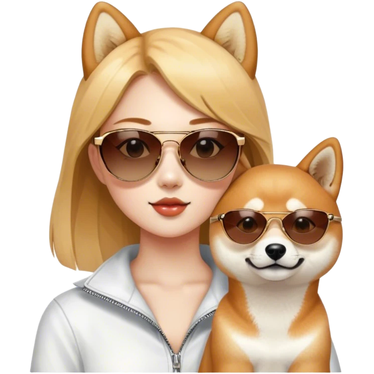 girl with shiba inu sunglasses emoji