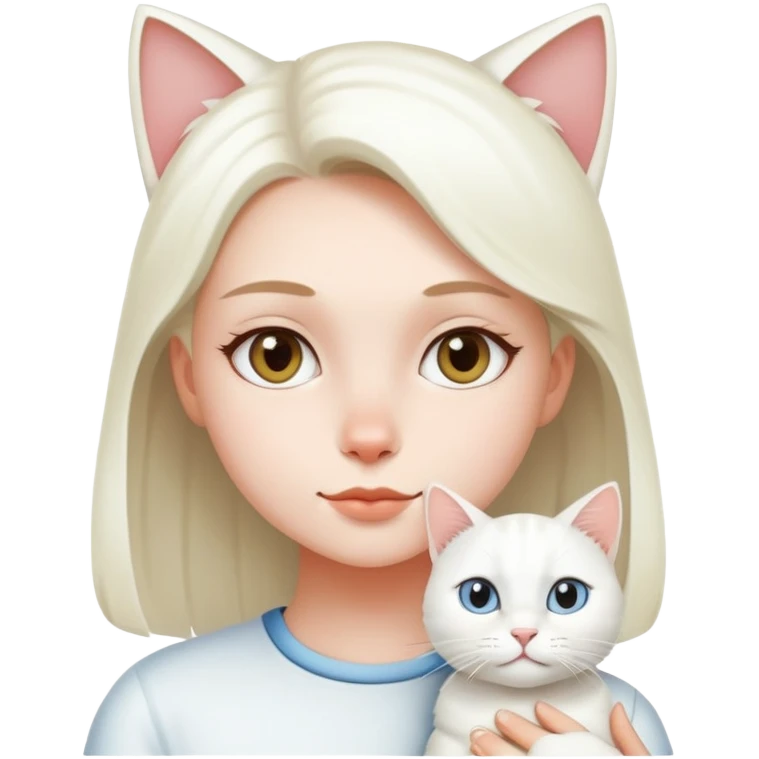 Clean girl and a cat emoji