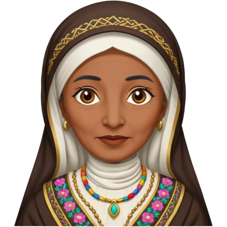 an old emirati women wearing traditional cloths emoji