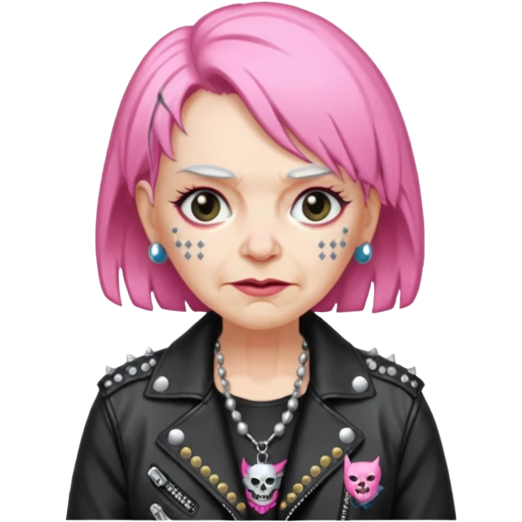 pink haired metalhead grandma emoji