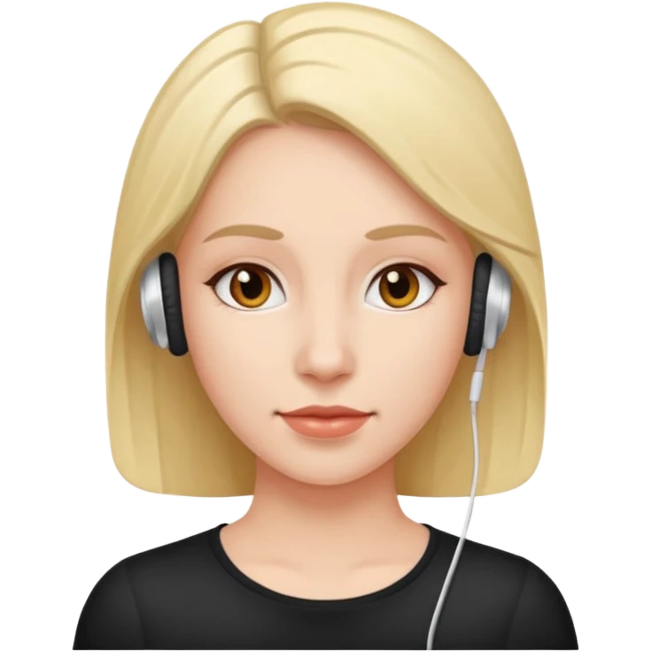 woman with ear buds emoji