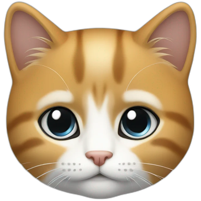 Chat blanc roux noir emoji