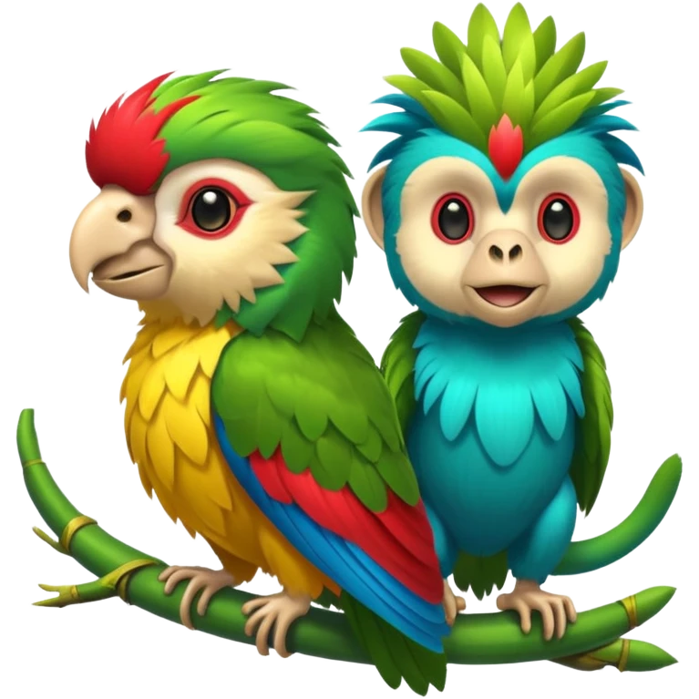 quetzal and monkey emoji