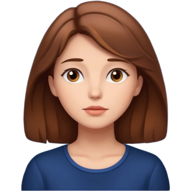 brown-haired woman with a thoughtful expression, star above her head, night sky emoji