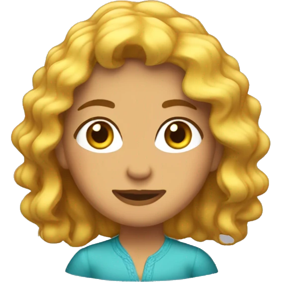 chica blanca de pelo ondulado  emoji