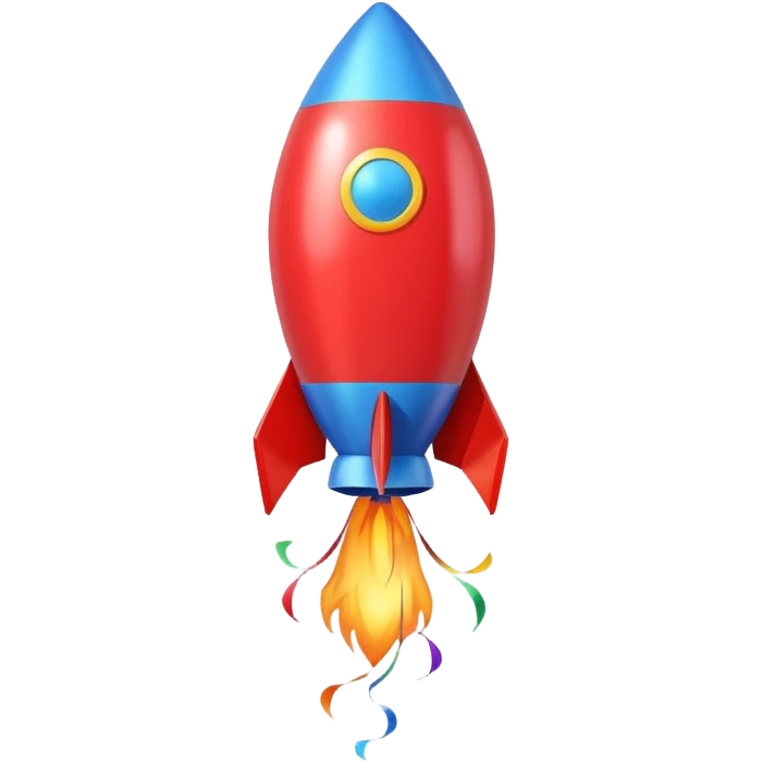 rocket shaped flying balloons with string emoji