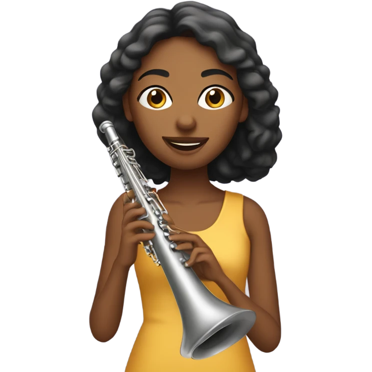 Fille qui joue de la flûte  emoji