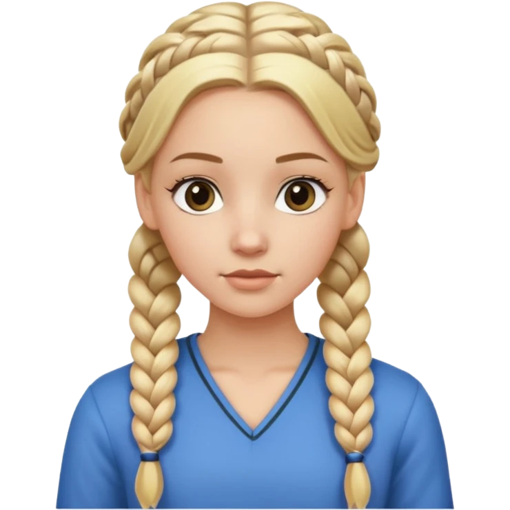 white girl, full braided blonde hair, side cornrows emoji