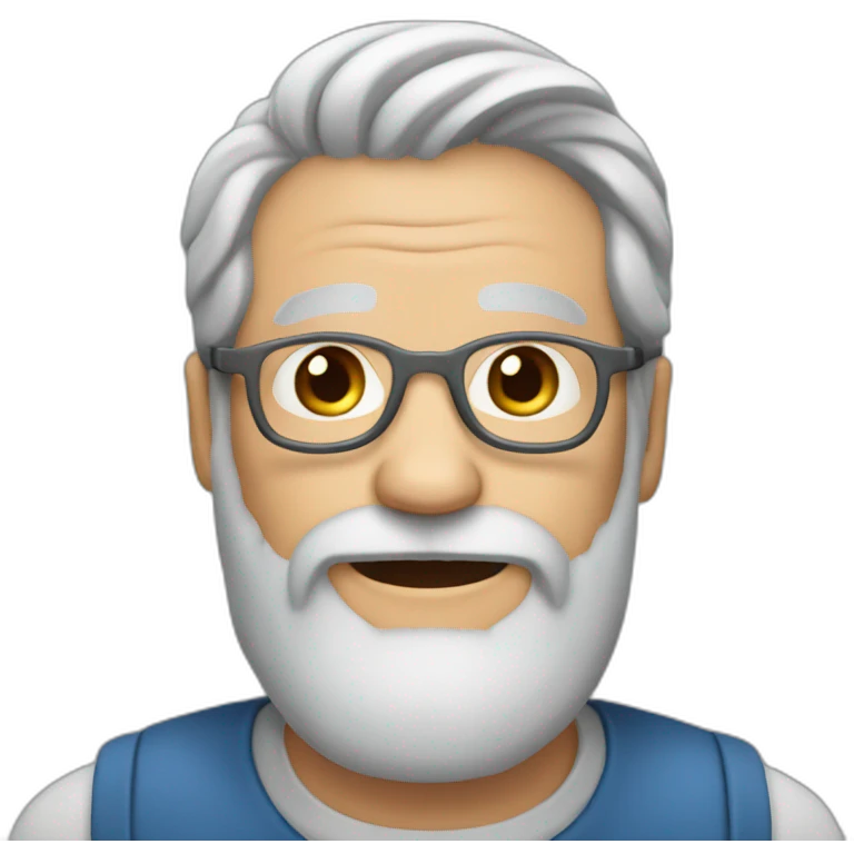 Gray haird 60 years old man with beard emoji