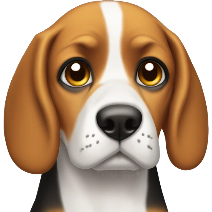 Make a beagle with sad eyes  emoji