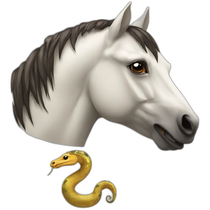 a horse with a snake head emoji