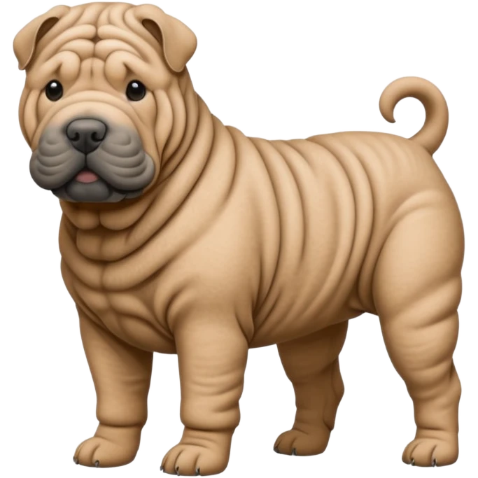 Grey shar pei dog standing emoji