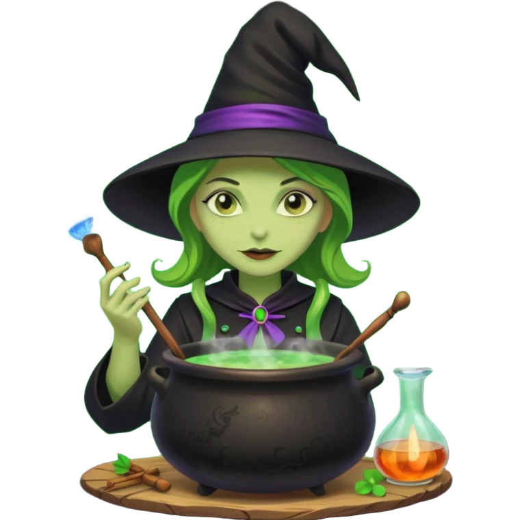 green witch cooking potion emoji