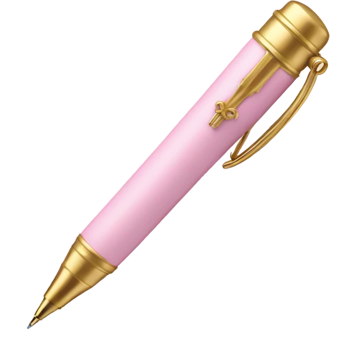 Cute pen pastel pink and gold  emoji