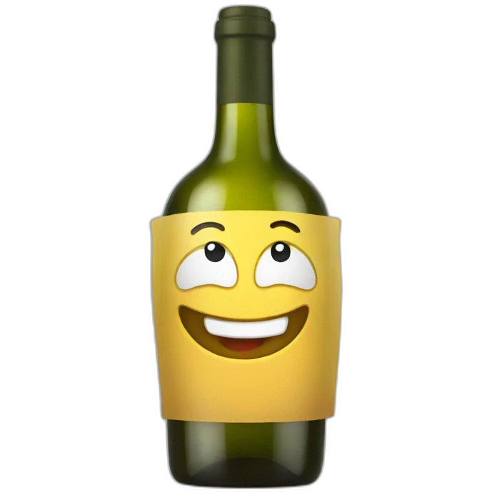 Happy wine bottle emoji