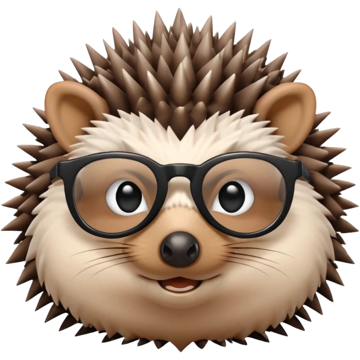 hedgehog with black glasses emoji