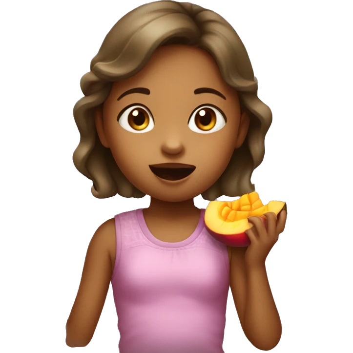 Little Girl eating mango emoji