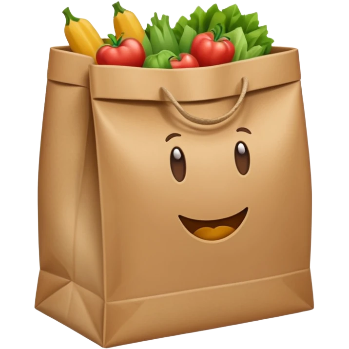 a bag of groceries, no picture on the bag emoji